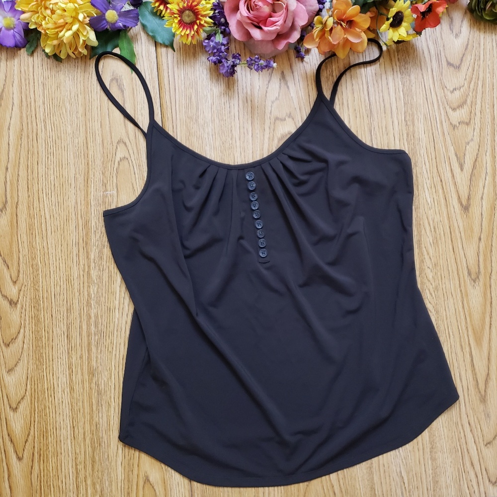 Michael Kors Brown Button Detail Crop Top